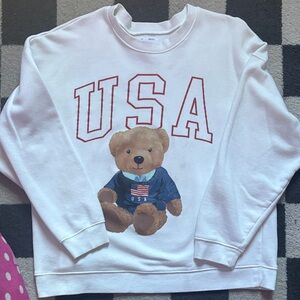 Vintage Style USA Teddy Bear Sweatshirt